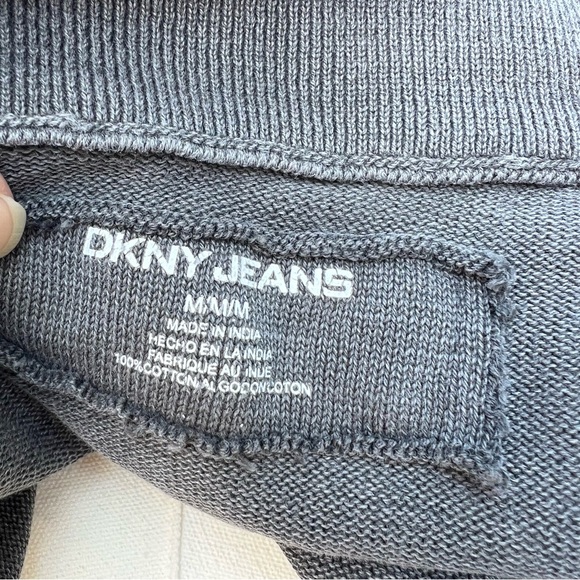 DKNY Zip Up Mock Neck Sweatshirt Grey - Picture 9 of 12